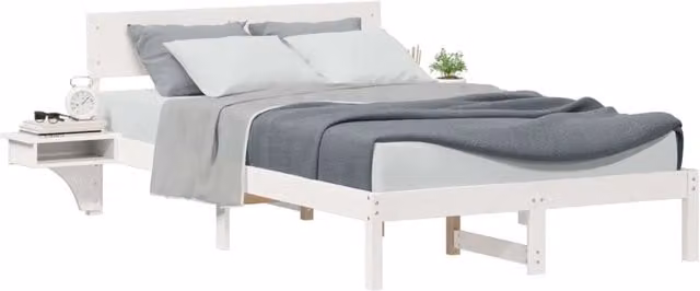 Letto matrimoniale | Letto per adulti | Struttura del letto Bianco 120 x 190 cm Pino massello