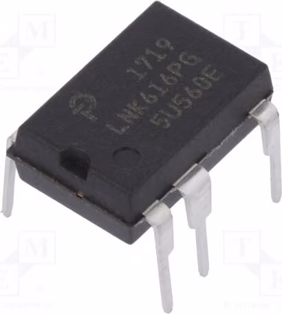 1x DIP-8C LNK616PG, regolatore di tensione - circuiti DC/DC, convertitori AC/DC, alimentatori switching. Tensione di ingresso: 85÷265V