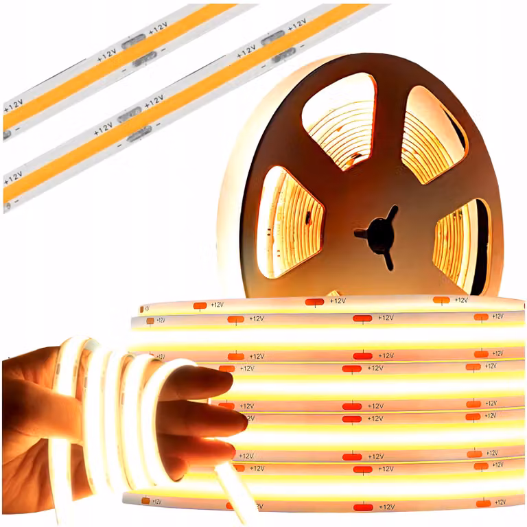Striscia LED COB 480led 9W/m 3000K 990lm/w IP20 /5m/P