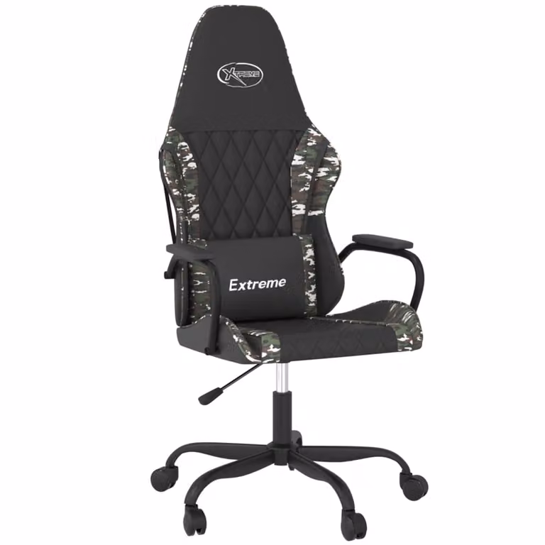 Sedia da Gaming Massaggiante Nero e Mimetico in Pelle finta