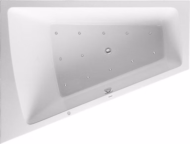 Duravit Paiova Bain à remous, à encastrer, simple dos à gauche, bâti-support, vidage et trop-plein chromés, système Jet, 1700x1300mm, 760214000JS1000, 760214000JS1000