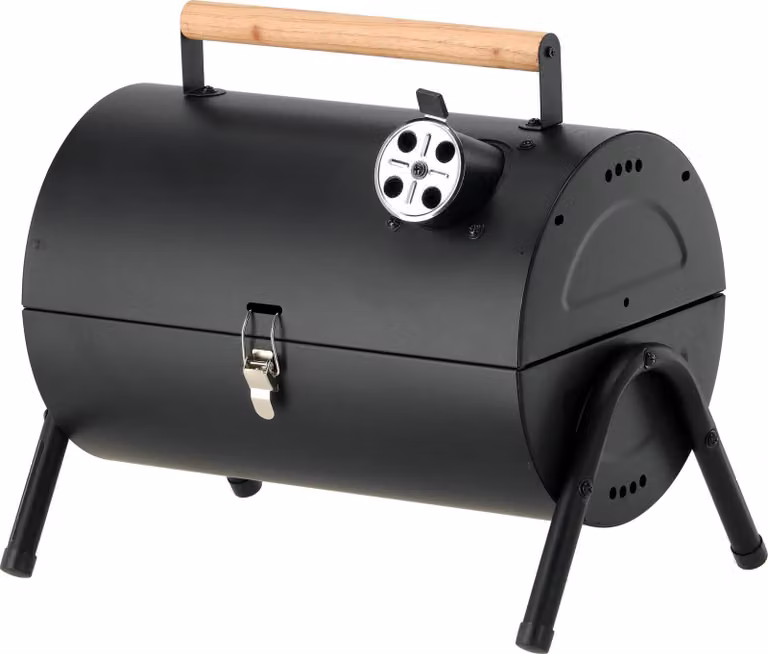 Barbecue a carbonella compatto con 2 griglie cromate, 34x21 cm