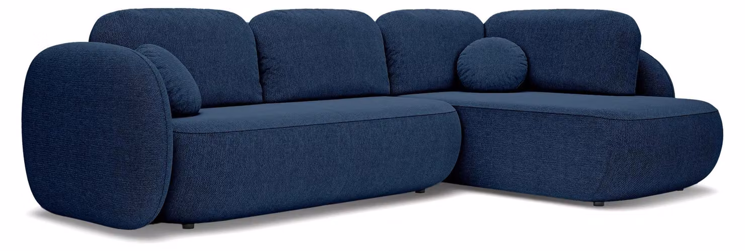 Divano angolare con funzione letto, modello Olemo, lato destro, colore grigio antracite