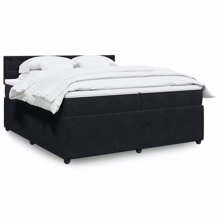 Maison Exclusive - Giroletto a Molle con Materasso Nero 200x200 cm in Velluto