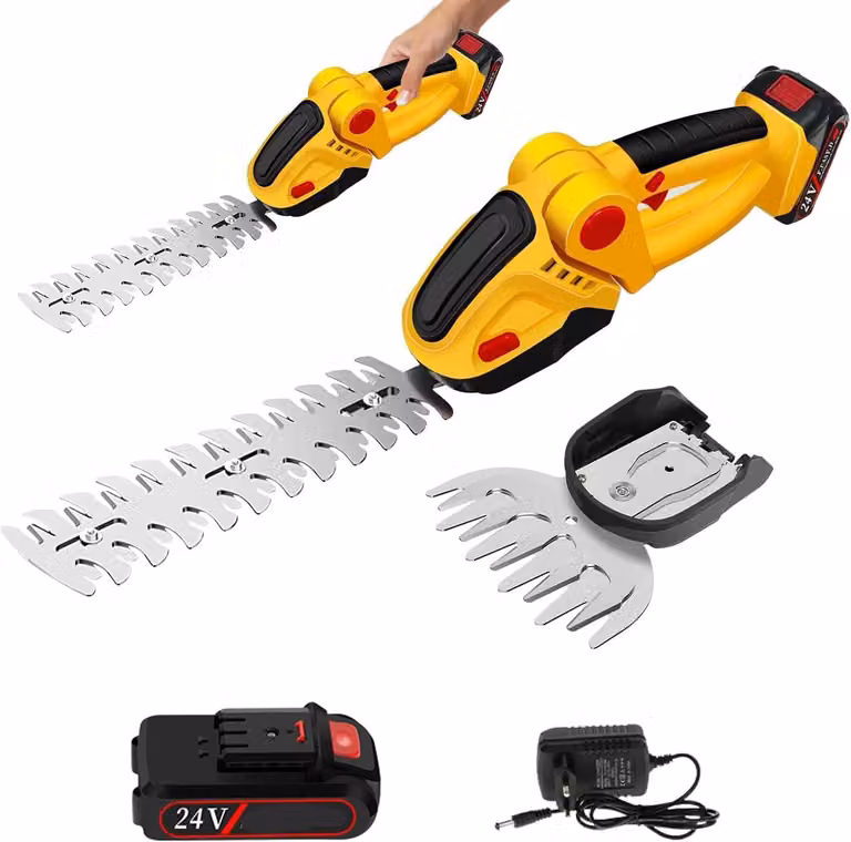 Heggenschaar elettrica - Tagliabordi a batteria - 3 accessori - 24V - 0,7 kg