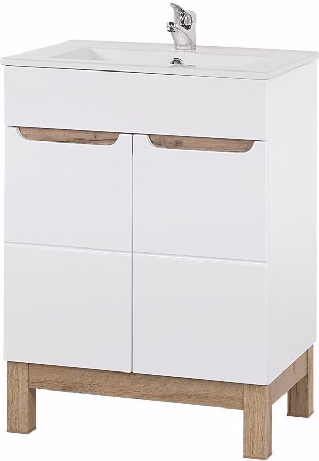 Waschbecken Waschtisch Unterschrank Becken Badezimmer Waschtische 60cm Keramik