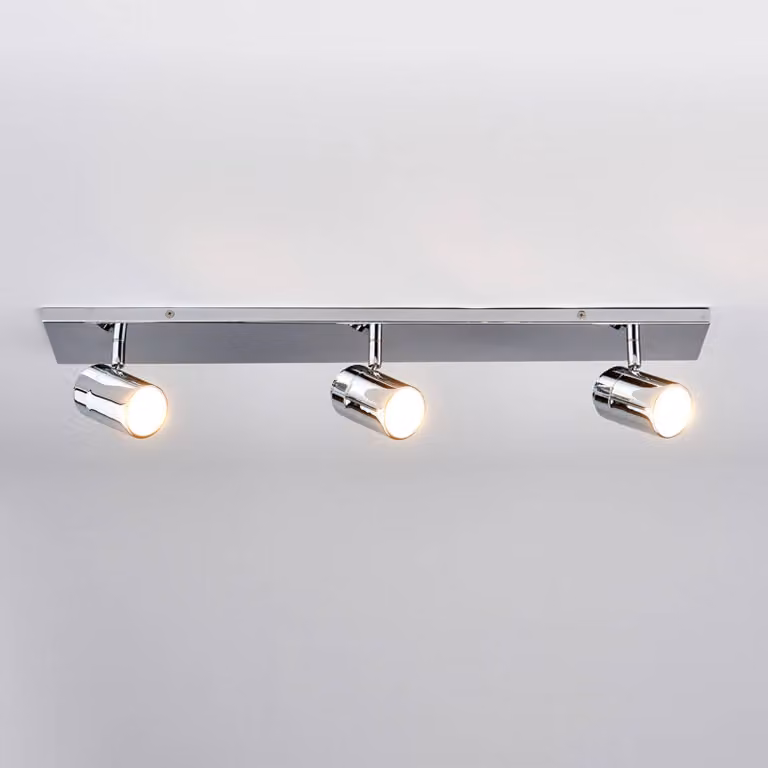 Plafoniera DEJAN Lindby, dimmerabile, Cromo / Argento, Bagno, Metallo, Moderno, Plafoniera