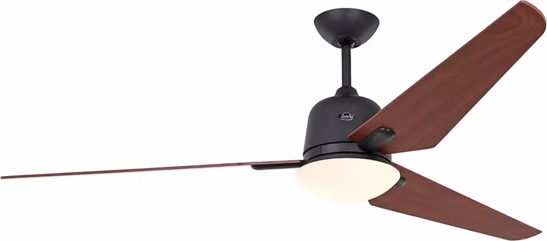 CasaFan ECO AVIATOS 162 Ventilatore da Soffitto con Luce, Corpo Grigio Scuro e Pale in Legno Ciliegio, con Telecomando e Timer