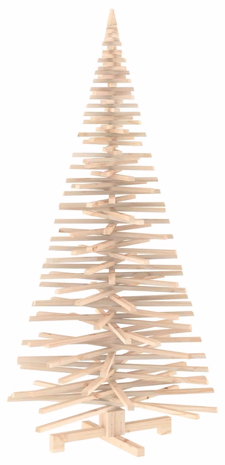 Albero di Natale in legno KOTKA, 210 cm, realizzato in legno di pino massello, aspetto naturale