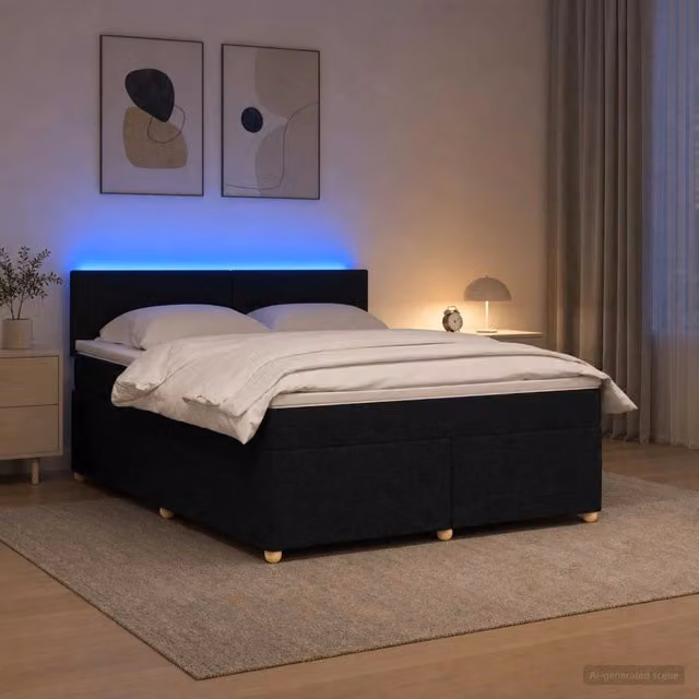 Letto box spring ibrido vidaXL con materasso e contenitore contenitore a sollevamento, colore nero, L/P: 140 x 200 cm – 1