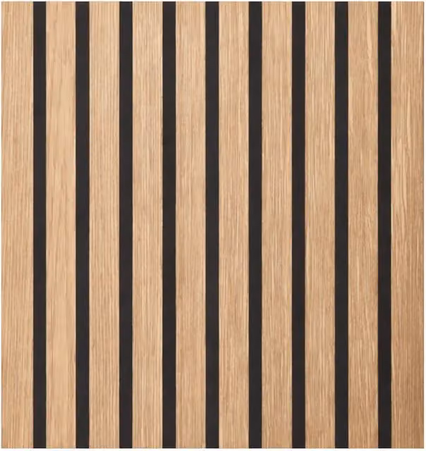 Set 12 Pannelli Decorativi 60x60 cm Motivo a Doghe in MDF e Feltro PET Rivestimento Murale Fonoassorbente Rovere