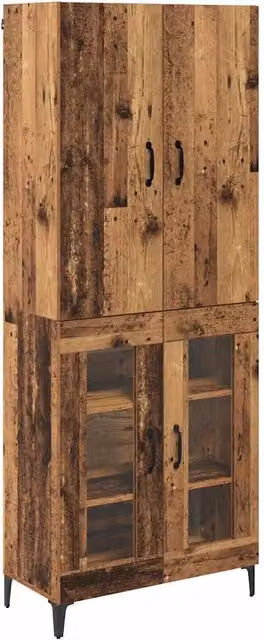 Credenza | Madia | Buffet da pranzo | Armadio da pranzo Legno vecchio 69,5 x 34 x 180 cm Legno multistrato