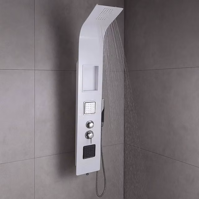 Colonna doccia 017 alluminio 3 funzioni 2 bocchette idro lombari white