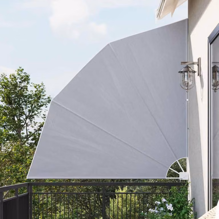 vidaXL Tenda Laterale Pieghevole per Balcone Grigia L/P/H: 210 x 210 x 210 cm