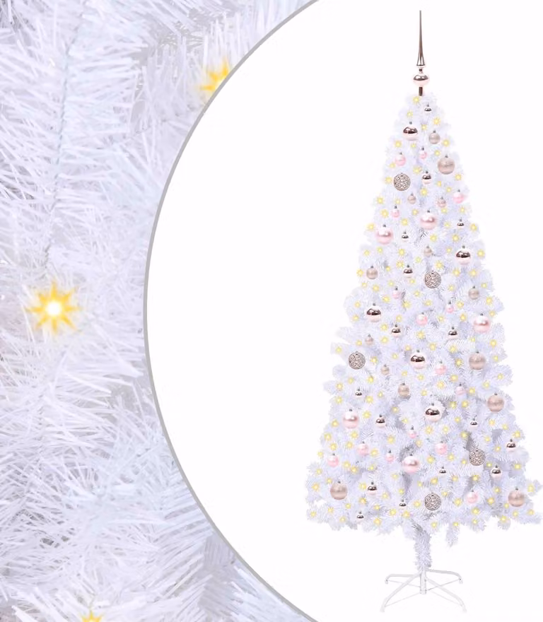 Albero di Natale artificiale Bianco 180 cm PVC e Acciaio