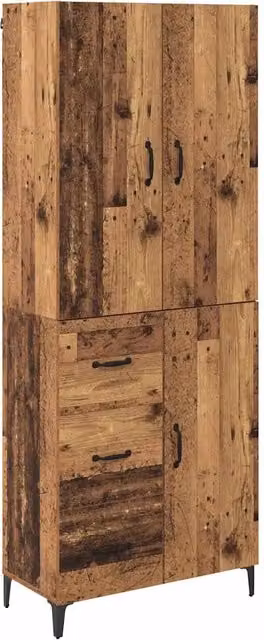 Credenza | Madia | Buffet da pranzo | Armadio da pranzo Legno vecchio 69,5 x 34 x 180 cm Legno multistrato