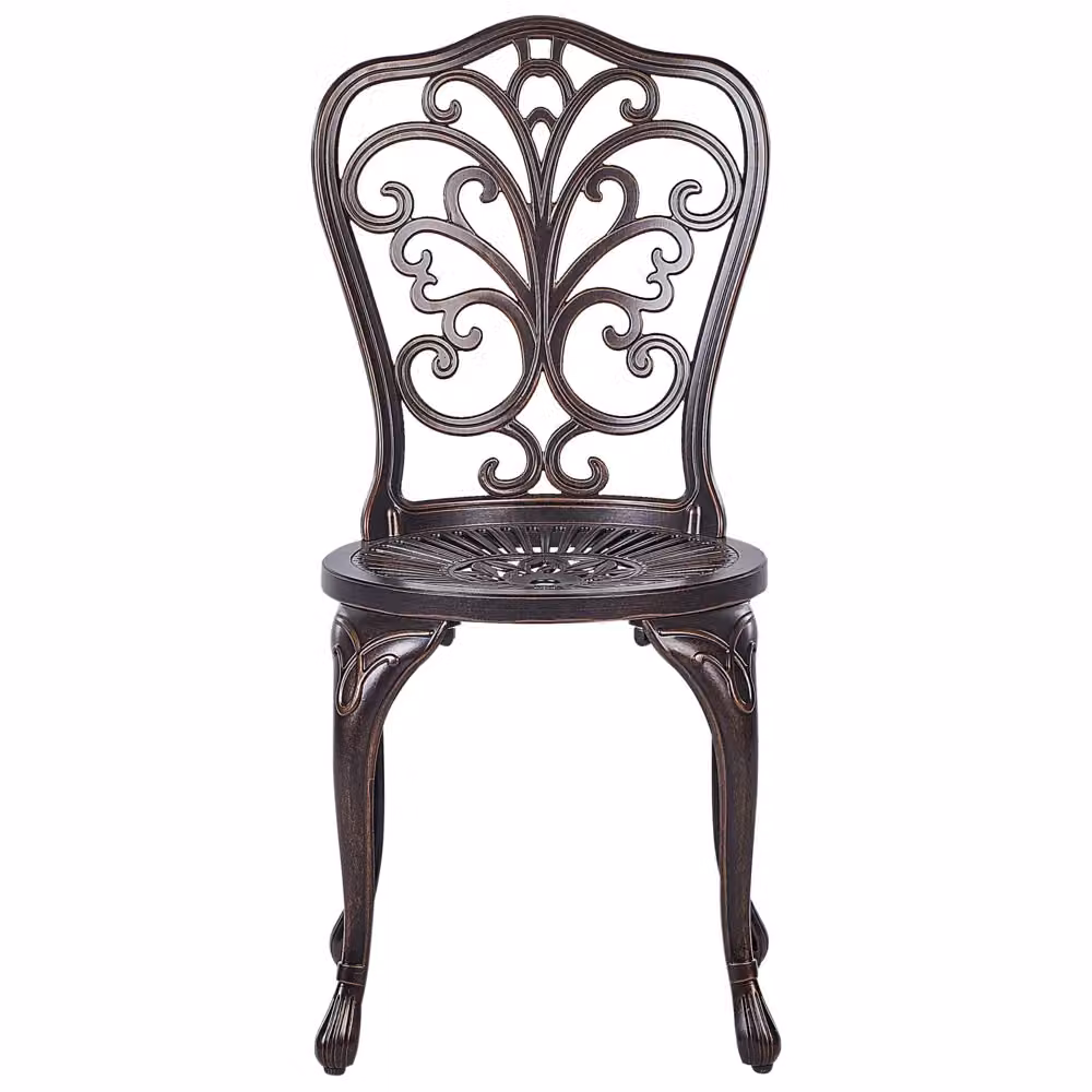 Set di 2 sedie da giardino Bistro Dining BELIANI in alluminio marrone stile vintage senza braccioli – 2