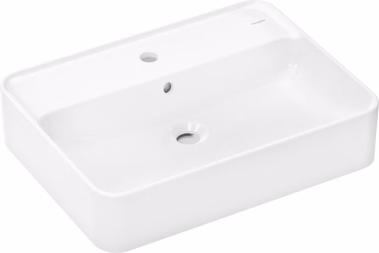 hansgrohe Xuniva Q lavabo à poser, SmartClean, avec trop-plein, 1 trou pour robinet, 600x450mm, blanc, 61082450, 61082450