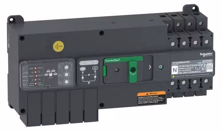 Schneider Electric TransferPacT TA100, commutatore automatico di rete 32 A, 4 poli, manopola, 400 V CA TA10D4S0324TPE