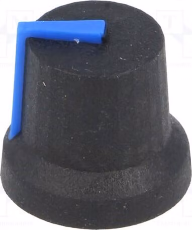 2 manopole rotative in gomma, marca Kuntoff, diametro dell'albero: 6 mm, con indicatore, colore nero, modello CL170851BR
