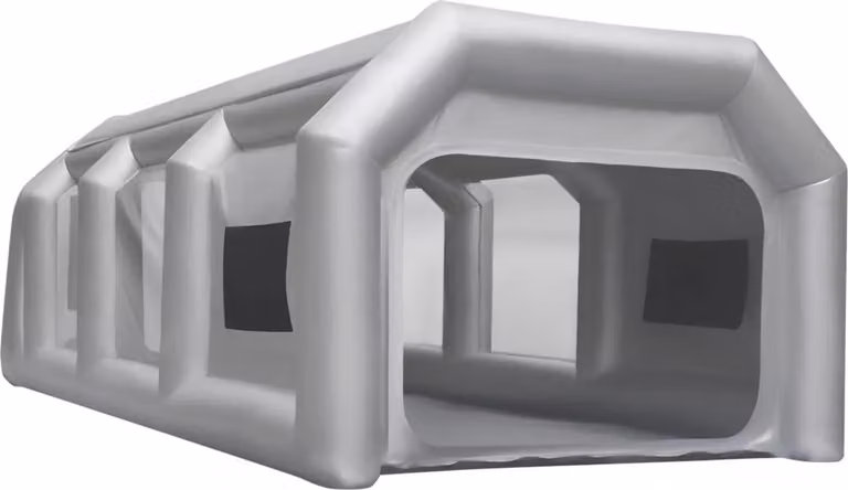 Cabina di verniciatura portatile gonfiabile, tenda rettangolare 4x2,5x2,2 m, migliorata, grigio chiaro