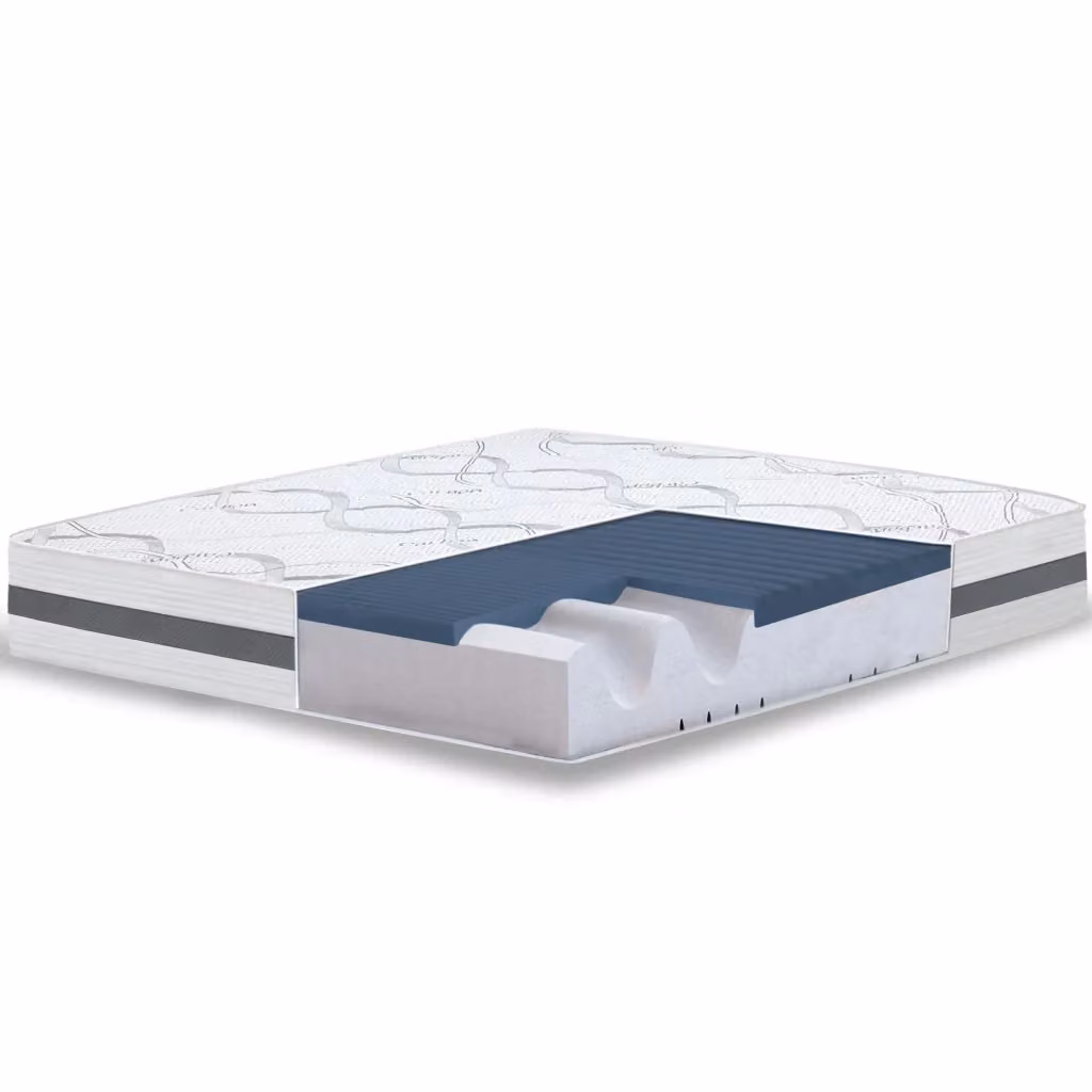 Materasso in Memory Foam The White Stone Bianco L: 200 cm, P: 240 cm, H: 22 cm con schiuma viscoelastica e tessuto antibatterico – 2