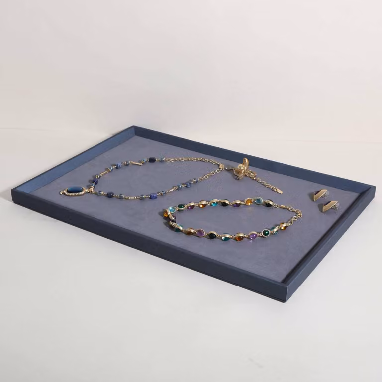 Contenitore espositore per gioielli - Blu, grande
