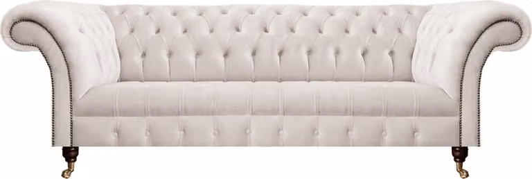 Weiß Sofa Dreisitze Couch Polstermöbel Einrichtung Wohnzimmer Chesterfield