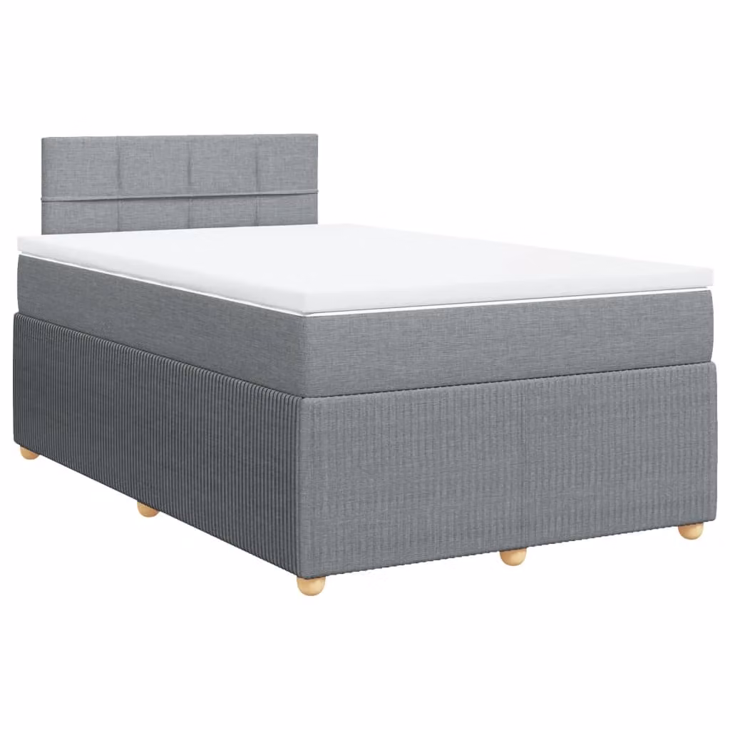 Giroletto a Molle con Materasso Grigio Chiaro 120x200cm Tessuto