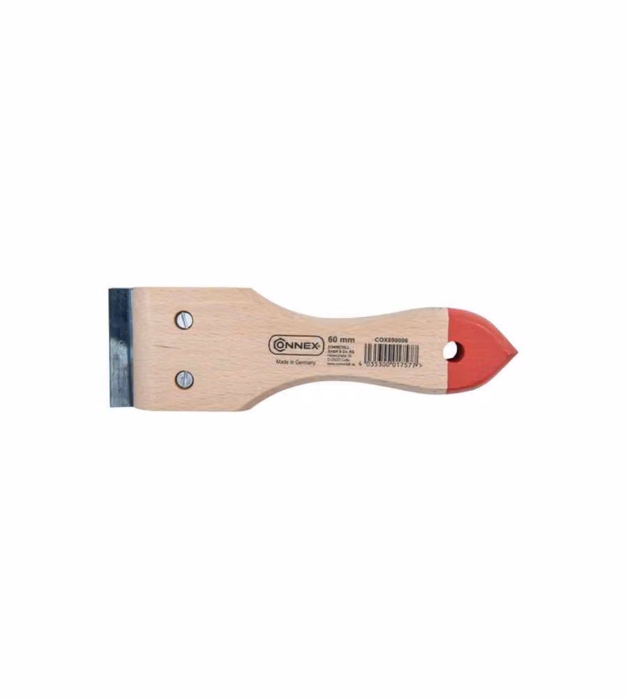 Raschietto 2 lame intercambiabili acciaio temprato 60mm manico legno