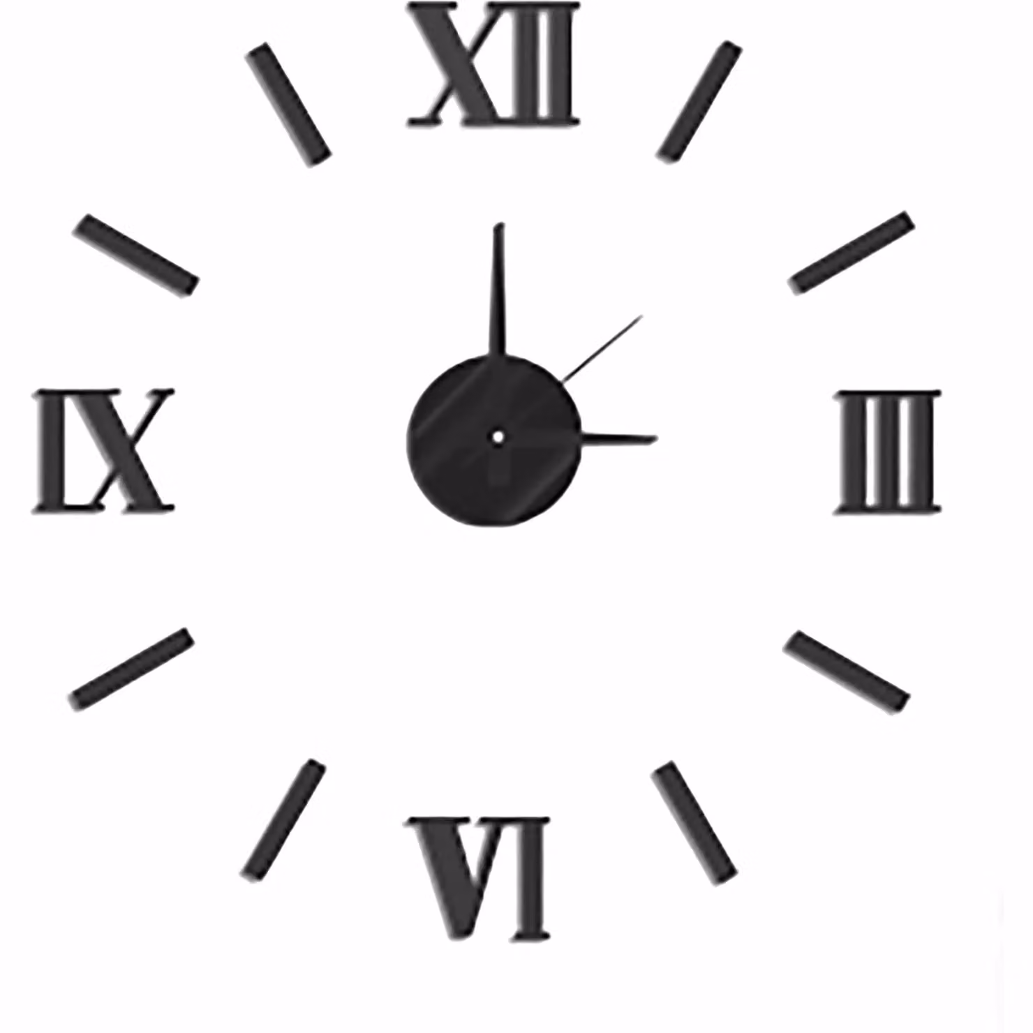 Orologio da parete analogico Dictrolux Nero, design moderno e adesivo, diametro 50 cm – 1