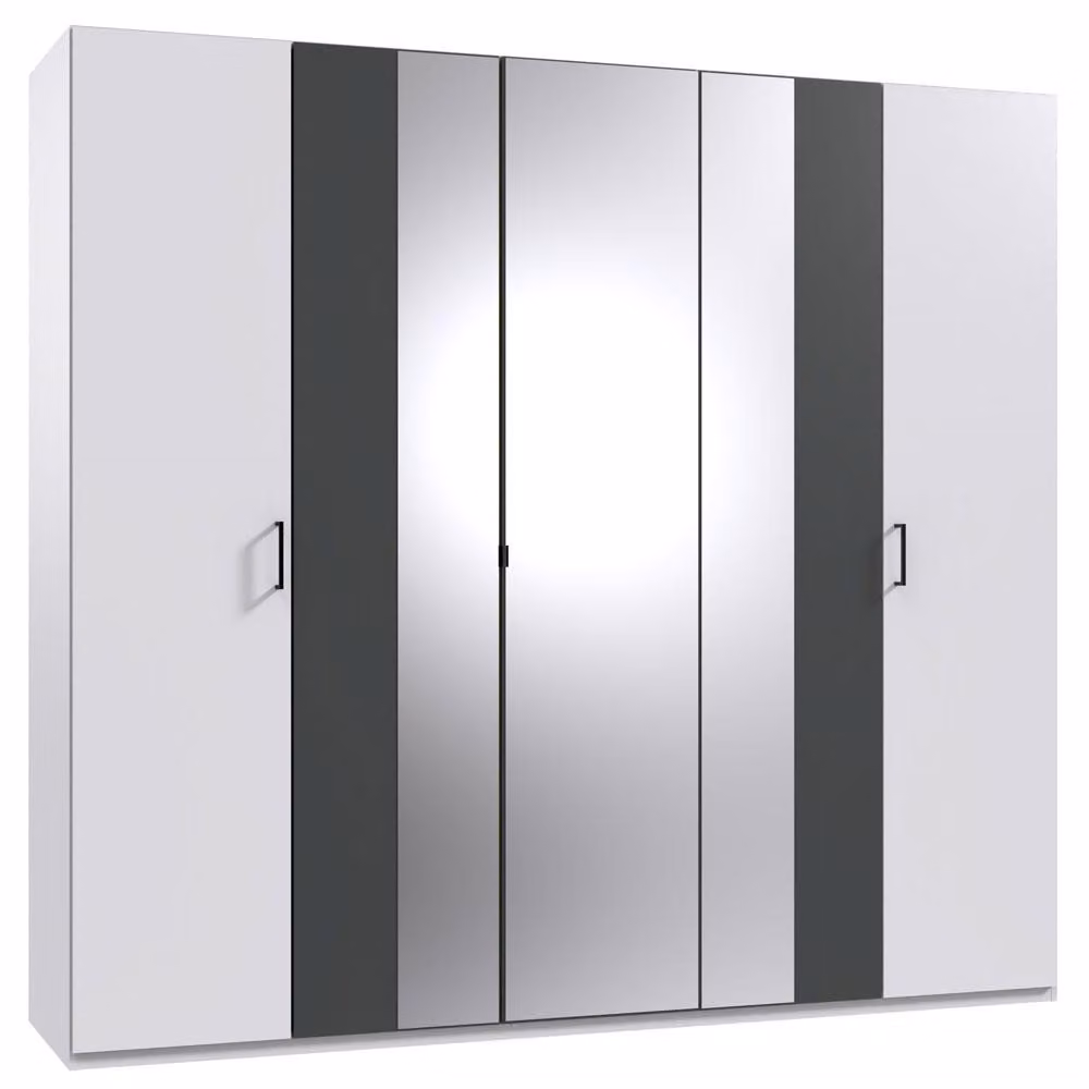 Armadio ad ante battenti Kreta Armadio 225cm bianco grafite
