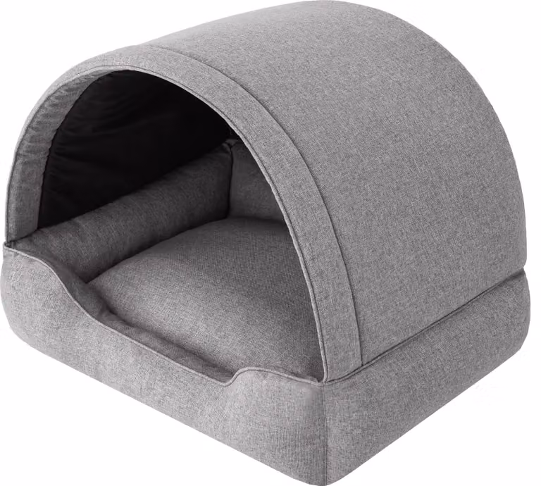 Lettino per cani, casetta per cani in tessuto, grotta per gatti, cuccia per cani, cesto per cani, sdraio per cani, posti letto, mobili per animali, divano per cani, grigio, L: 60x47 cm