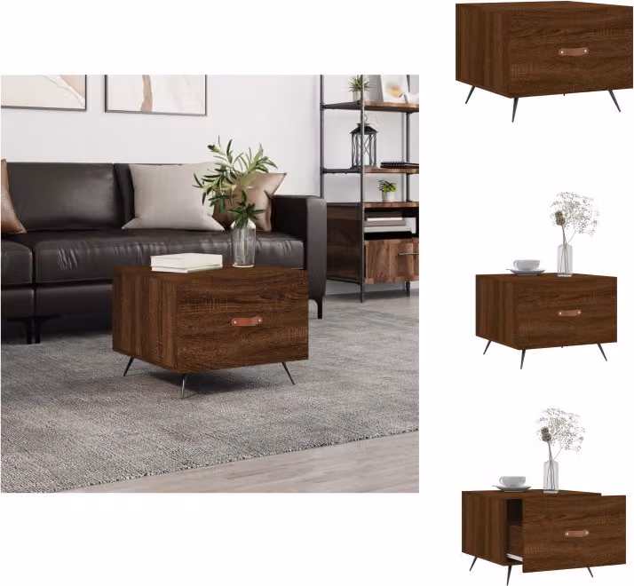 vidaXL Tavolino da caffè marrone look rovere 50x50x40 cm materiale a base di legno - Tavolini da caffè
