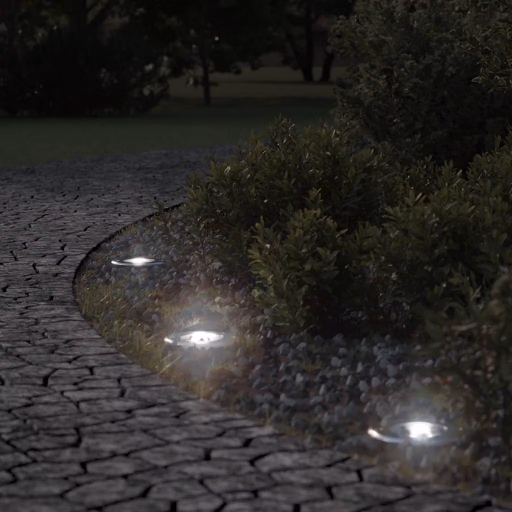 Luce per esterni rotonda vidaXL in alluminio e vetro nera per giardino e vialetti IP67