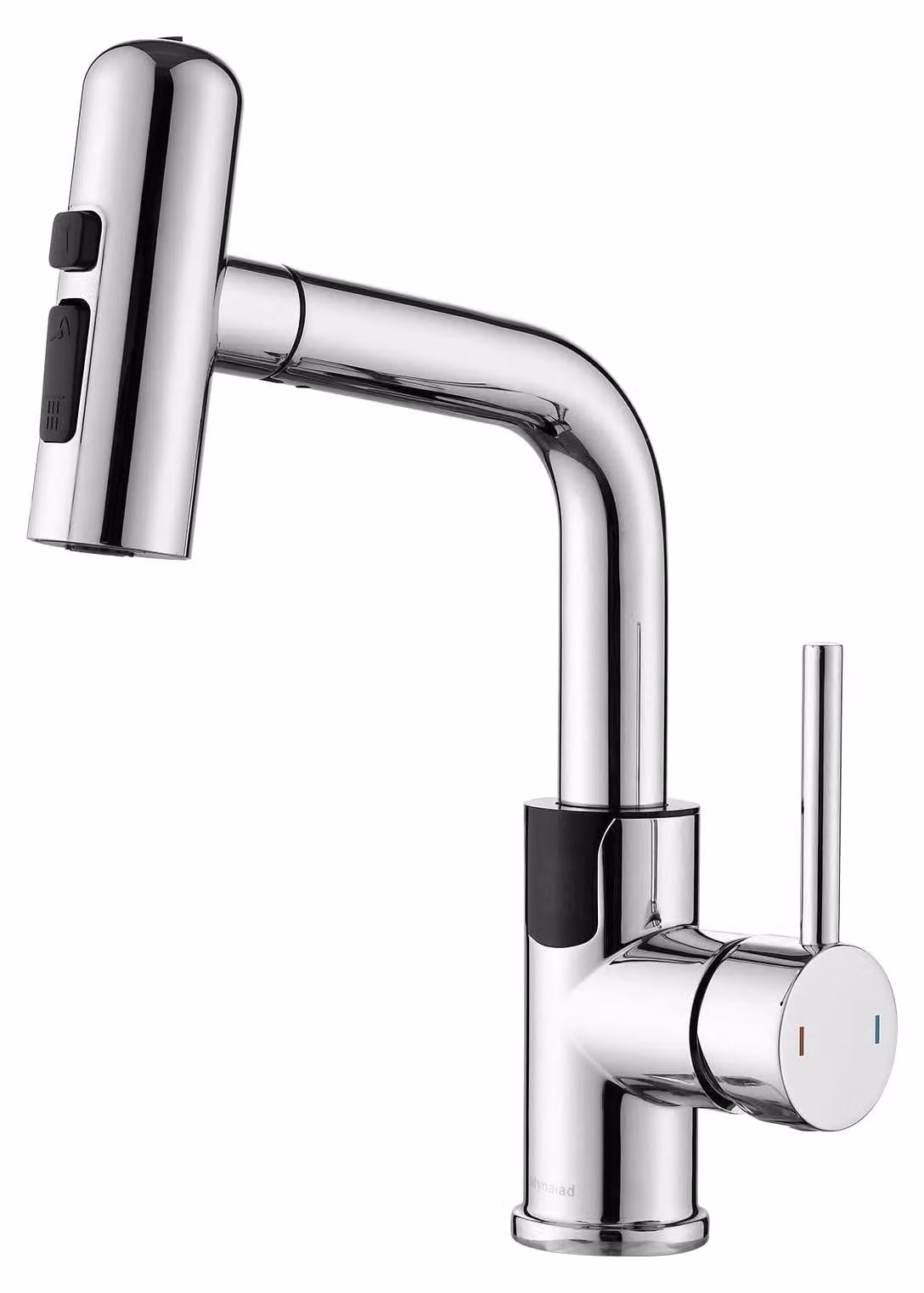 Miscelatore da lavabo con LED, estraibile, rotazione a 360°, 4 tipi di getto, cromato