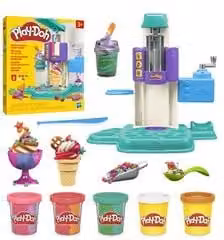 Playset Gelateria Arcobaleno Play-Doh Hasbro con 6 vasetti da 57 g e accessori multicolore