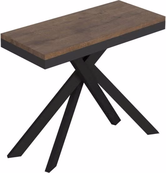 Consolle Allungabile Saki Evolution GIORDANOSHOP Colore Noce con Gambe Antracite L/P/H: 90-300 x 40 x 77 cm – 1