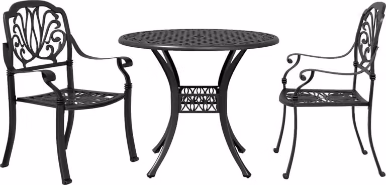 Set da Bistrot 3 pz Nero in Alluminio Pressofuso
