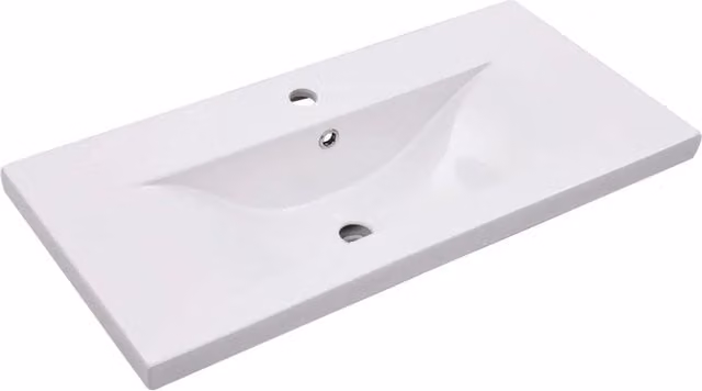 Lavabo da incasso rettangolare in ceramica bianco DESIGN IN L: 81 cm, P: 39,5 cm, H: 18,5 cm CFW4350072