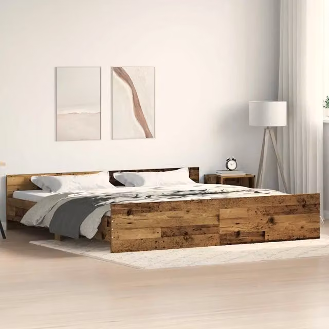 Struttura del letto-Giroletto Legno vecchio 203 x 203 x 50 cm