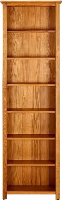 Libreria vidaXL a 7 Ripiani in Legno di Rovere Marrone L: 60 cm, P: 22 cm, H: 200 cm