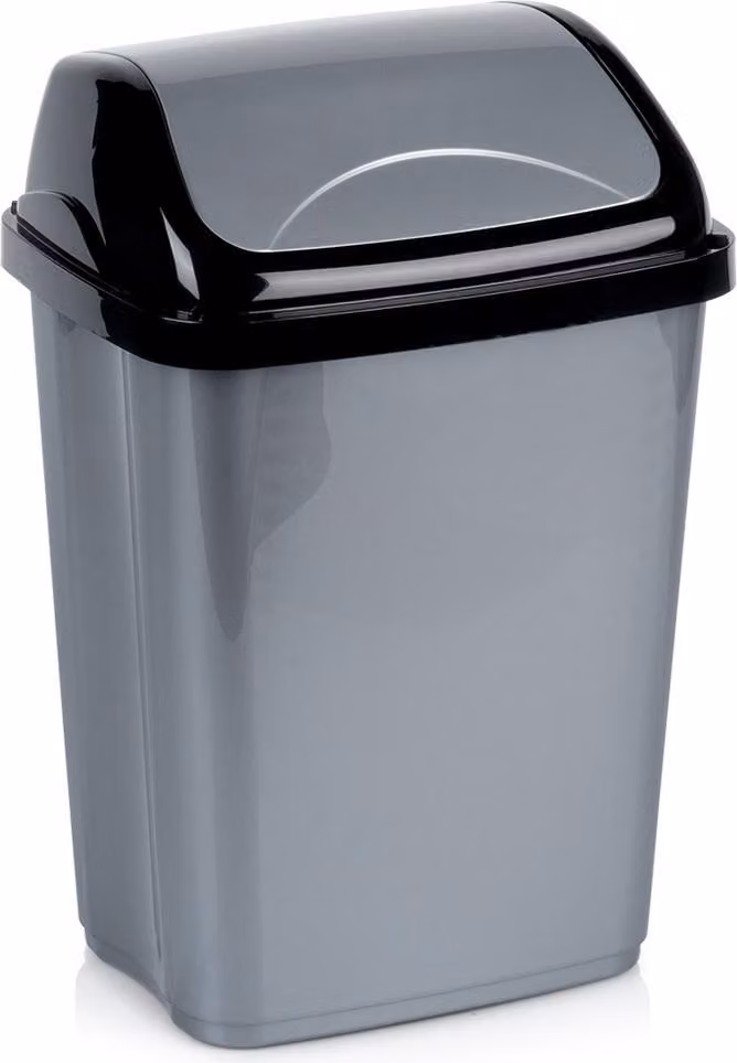 Cestino per rifiuti in plastica ribaltabile per ufficio, bagno e cucina, 10 litri