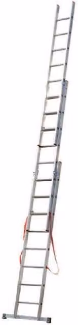 Scala Tripla Trasformabile Modula Trade Shop in Alluminio Argento con 14 Gradini, Utilizzabile a Sfilo o a Cavalletto