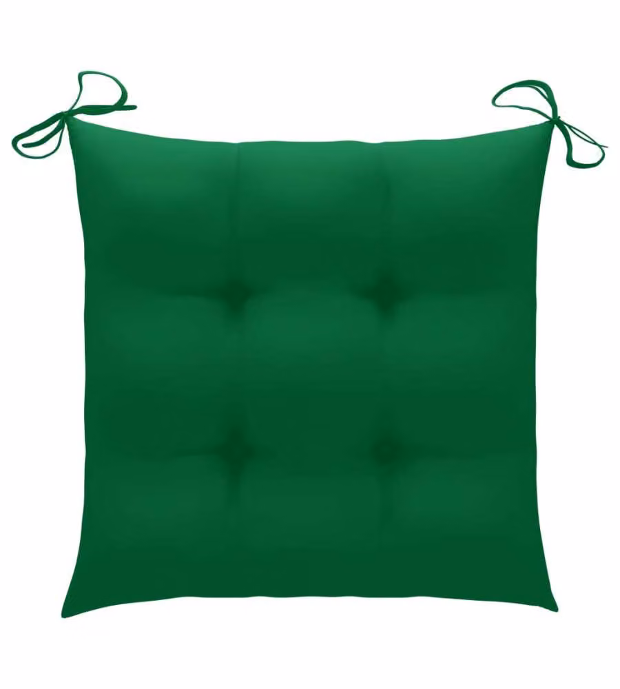 Set di 2 cuscini quadrati per sedia vidaXL verdi in poliestere traspirante e idrorepellente L/P/H: 50 x 50 x 7 cm – 2