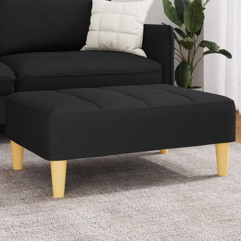 Poggiapiedi vidaXL Soft Body in tessuto nero L: 77 cm, P: 55 cm, H: 31 cm