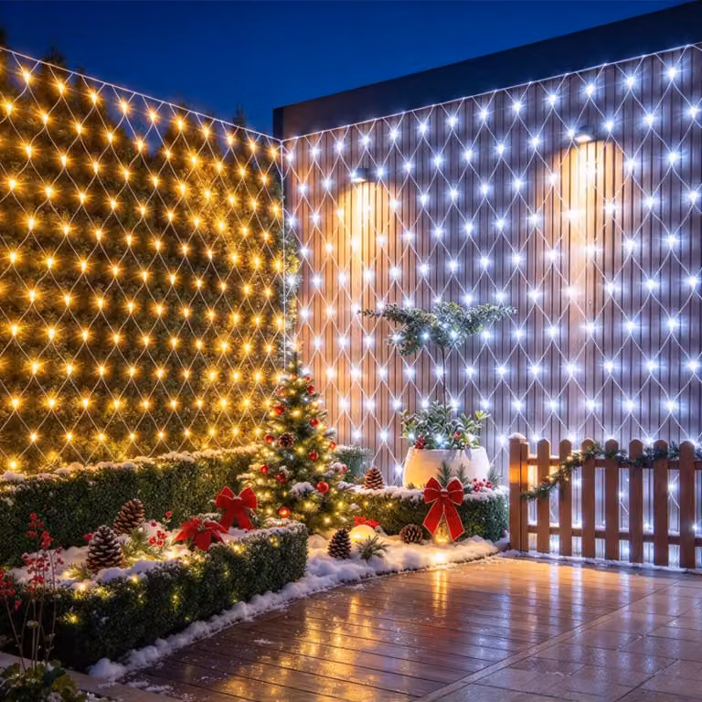 Rete luminosa a LED, dimensioni 3x2 metri, 200 LED, luce bianco caldo/bianco freddo, grado di protezione IP65