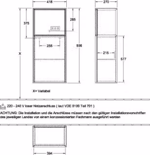 Villeroy & Boch G500GNHG Mobile laterale Finion G50