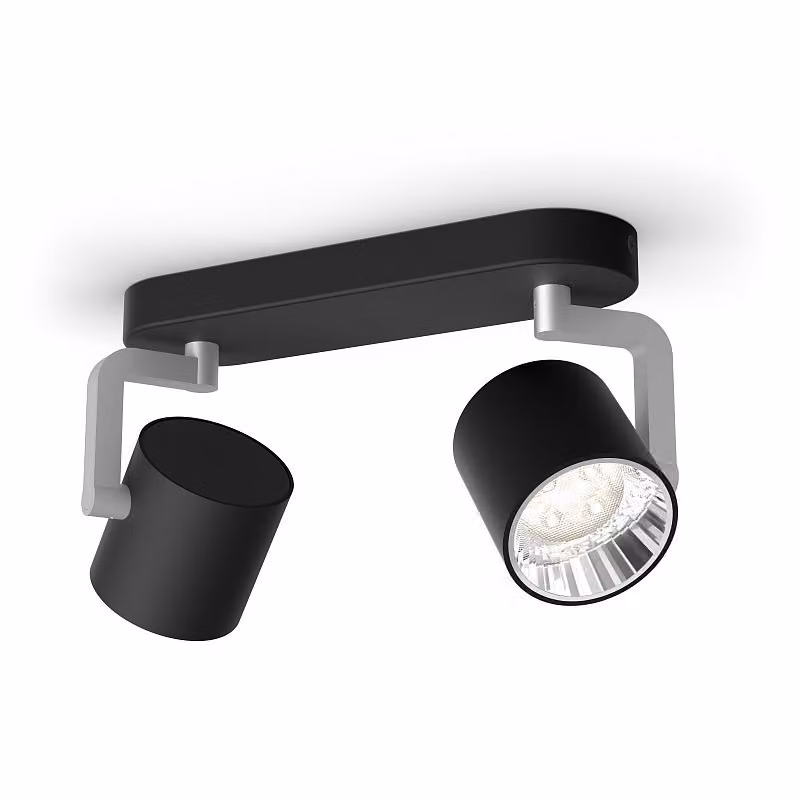 Philips myLiving 2 pezzi Byrl LED SceneSwitch Nero Metallo Da bianco caldo a bianco neutro dimmerabile con l'interruttore esistente [classe energetica A++]