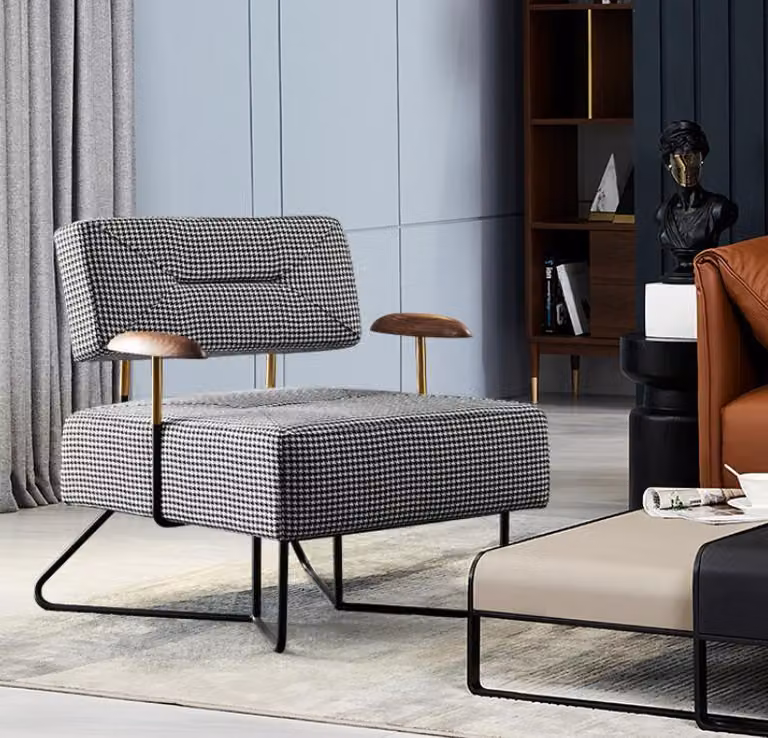 Sessel Stuhl Polster Fernseh Textil Holz Stoff Design Lounge Club Relax